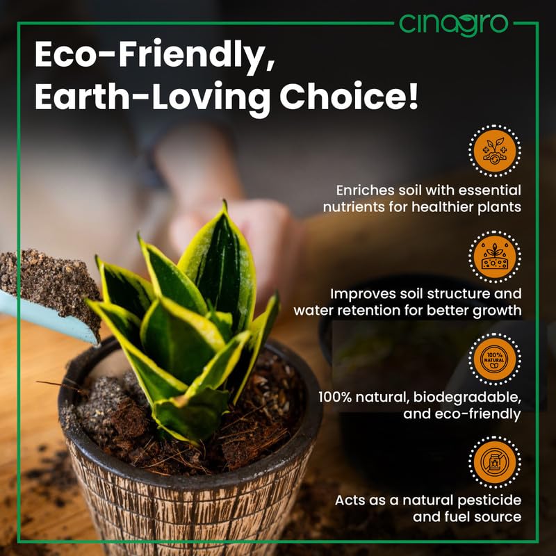 Image of Cinagro Organic Manure for Plants (1 Kg), 100% Natural Cow Dung Fertilizer, Fine Powder Compost, Soil Enricher for Home & Garden, Boosts Growth, Fixes Nitrogen, Releases Phosphorus & Potassium