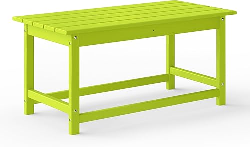 WestinTrends Malibu - Mesa de centro para exteriores, 35 x 17.5 pulgadas, para todo tipo de clima, de madera de polietileno, para patio, jardín,