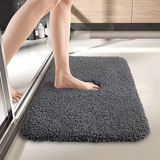 BARBETIndoor Doormat Super Absorbent Non Slip Door Mat Dirt Trapper Mat, Outdoor Doormat for Bathroom, Front, Inside and Entry Machine Wash Gray Rug ( 40 x60 cm Large Mat)