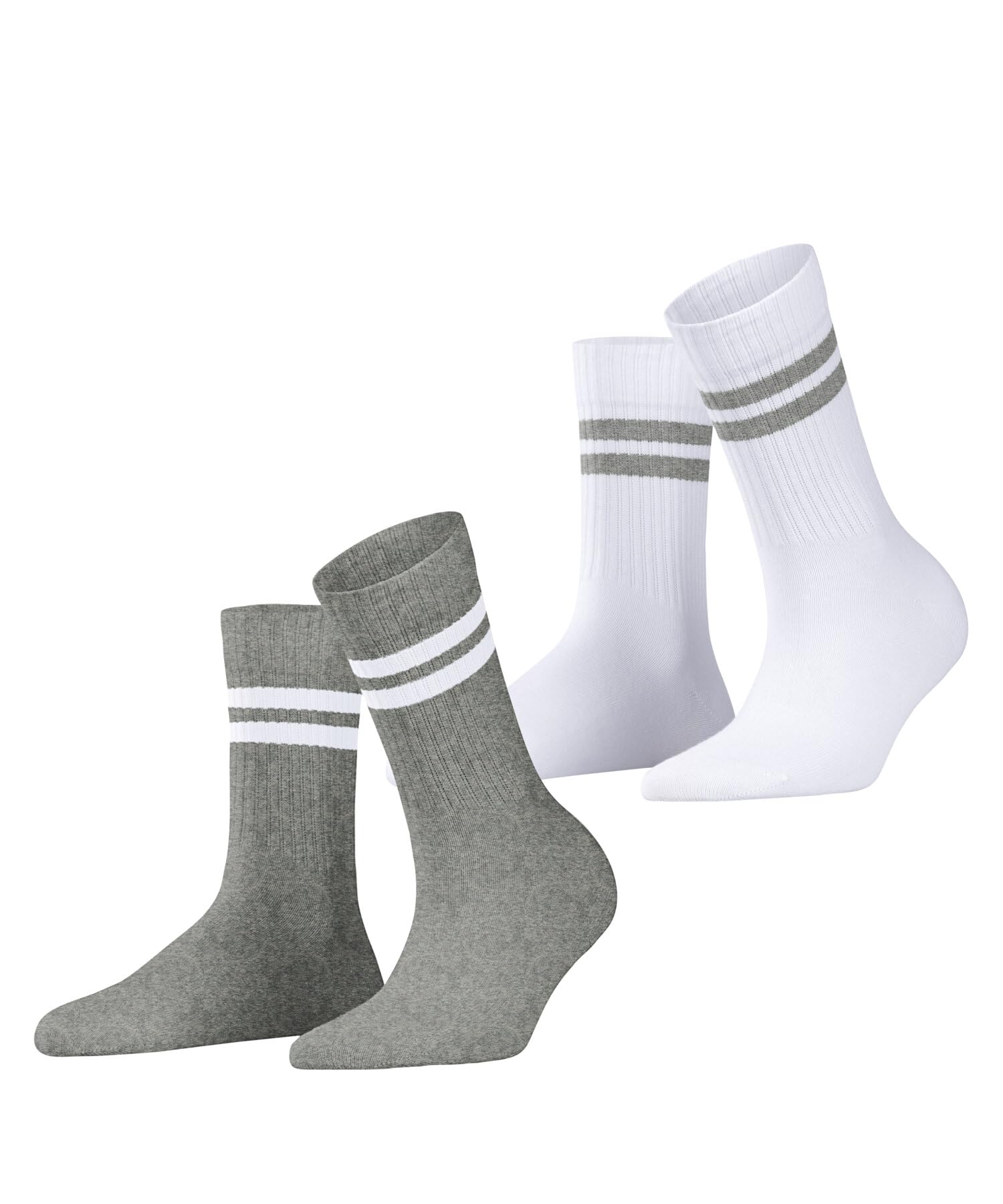 ESPRIT Damen Tennis Stripe 2-Pack Socken atmungsaktive biologische nachhaltige Baumwolle verstärkte Damensocken sportlich hautfreundlich klassische Rippstruktur casual Multipack 2 Paar