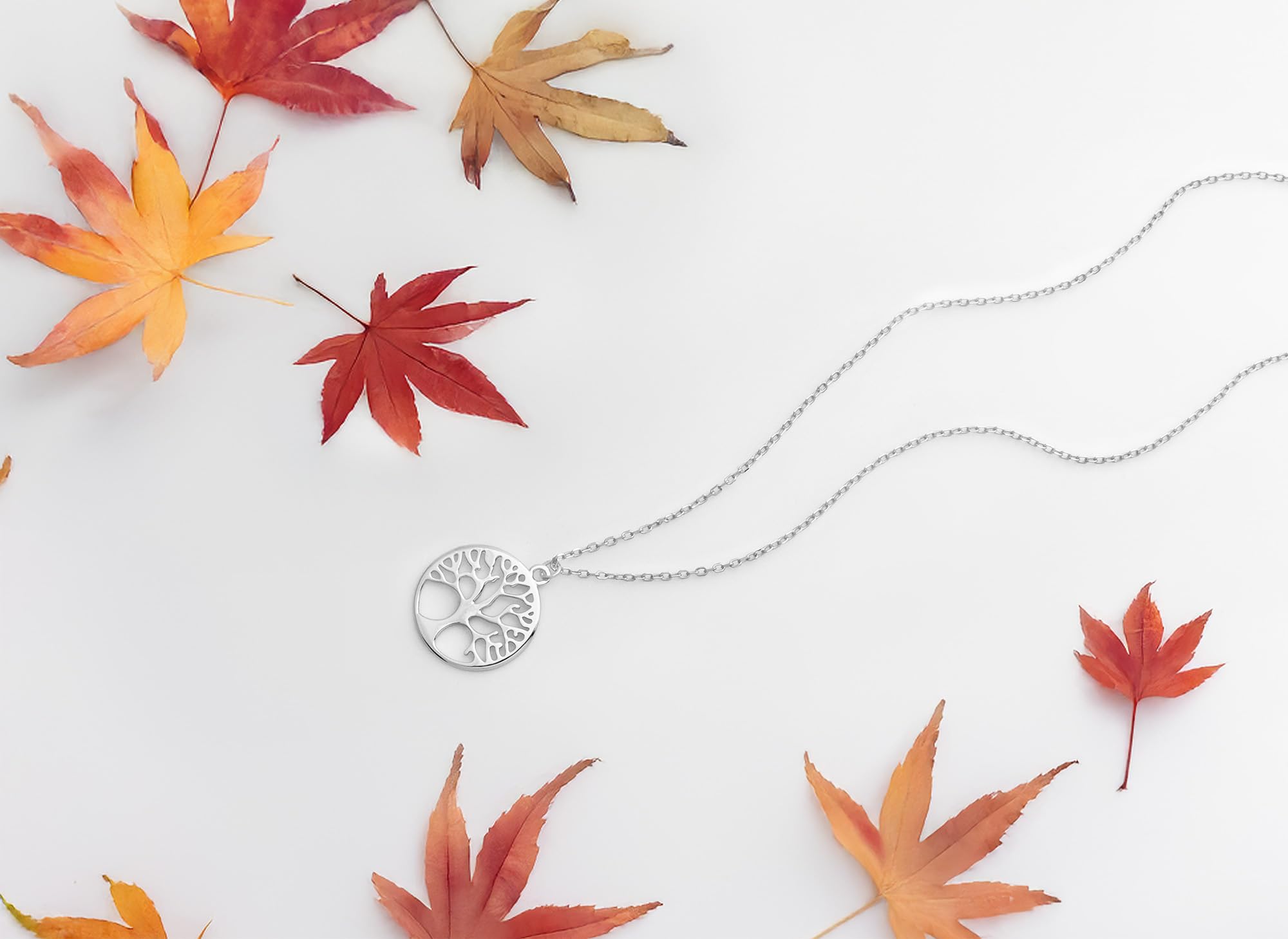 Sofia Milani - Collana da Donna in Argento 925 - Ciondolo ad Cerchio di Alberi