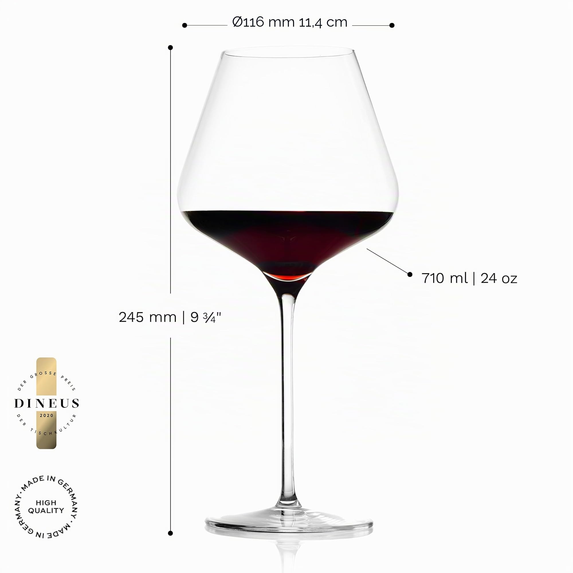 Stölzle Lausitz Bicchieri borgogna Quatrophil Set di 6, 710 ml – Eleganti Bicchieri da vino rosso Ideali per Borgogna e Pinot Nero – Calici di Vetro Cristallo – Lavabili in Lavastoviglie e Antiurto