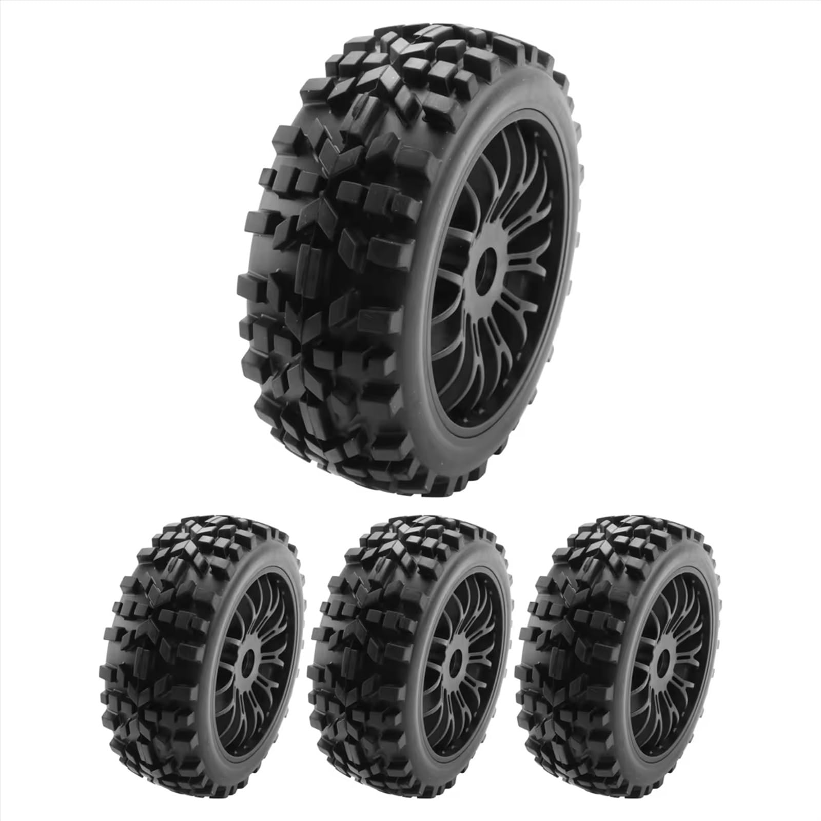 4 Piezas De Ruedas Y Neumáticos con Llantas Hexagonales De 17 Mm, Escala 1/8, para Coche Todoterreno RC, Accesorios De Actualización Coche para Buggy Neumáticos RC