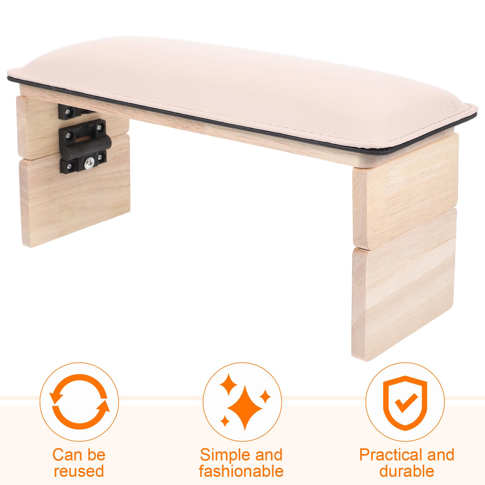 Cojín Reposamanos para Manicura Doble Plegable de Pu Piel Rosa, Altura Ajustable 3 Niveles, Soporte para Decoración de Uñas y Mesa de Manicura Profesional, Accesorio para Salón