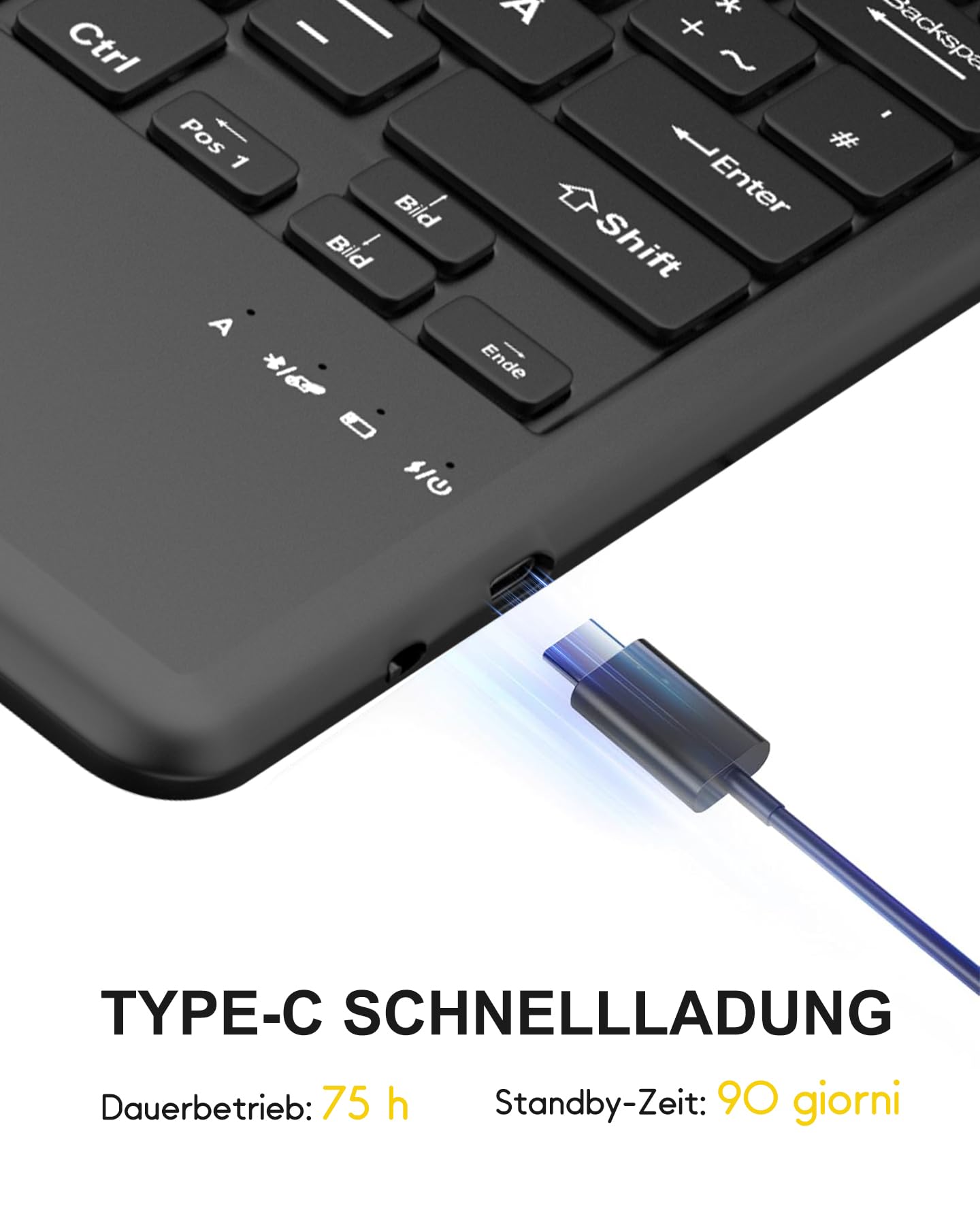 Für Redmi Pad 2 Pro 12.1" Tastaturhülle mit Touchpad QWERTZ