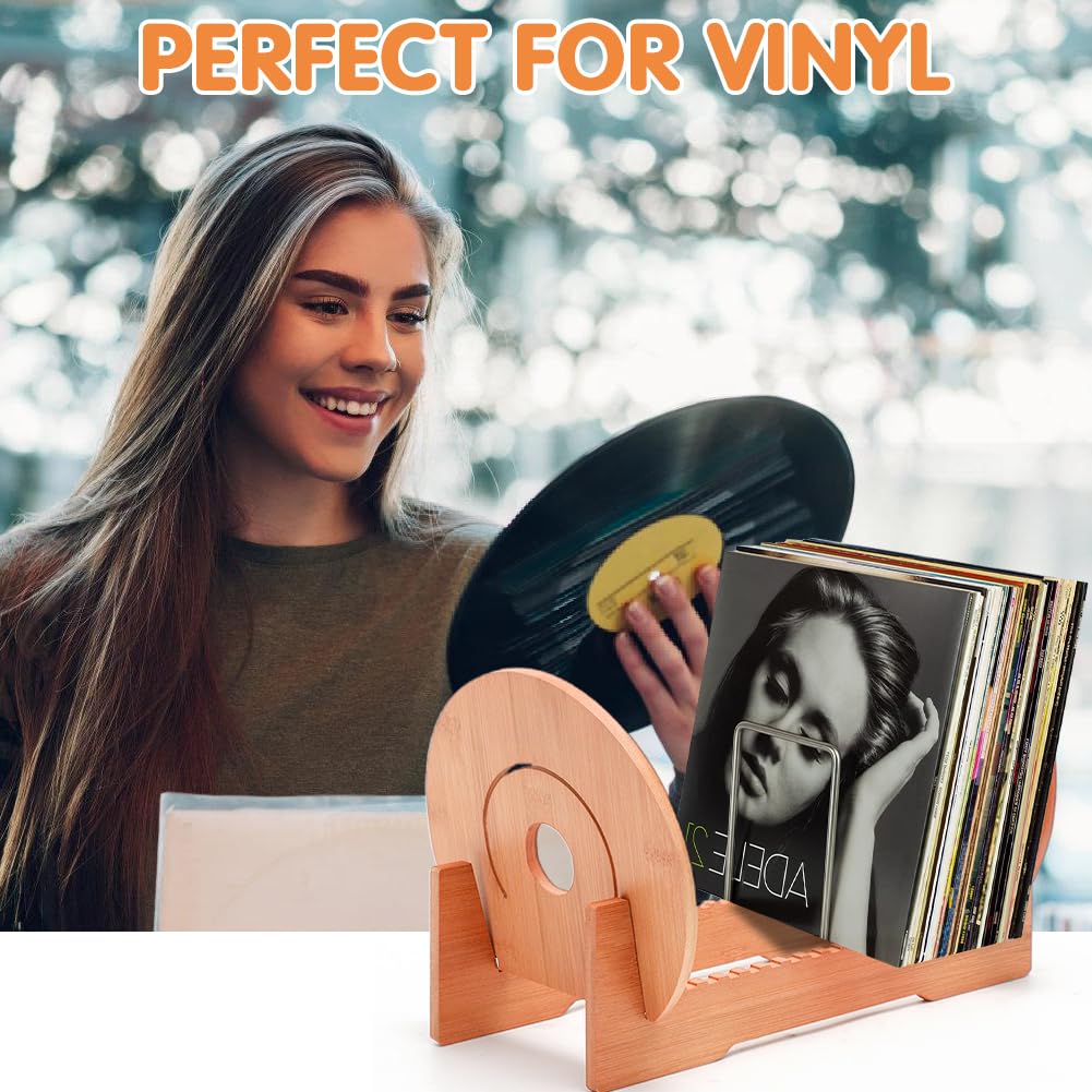 CEWROM Supporto per dischi in vinile, porta volantini, per dischi in vinile, supporto per riviste, libri e album in vinile