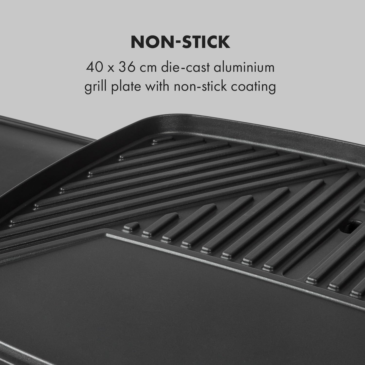 Klarstein Gatsby Grill elektryczny, grill stojący, Moc: 2000 W, EasyGrill Concept, Powierzchnia: 40 x 36 cm/Odlew aluminiowy/Nieprzywierająca/Pokrywa grilla, dwa boczne stoliki, beżowo-czarny