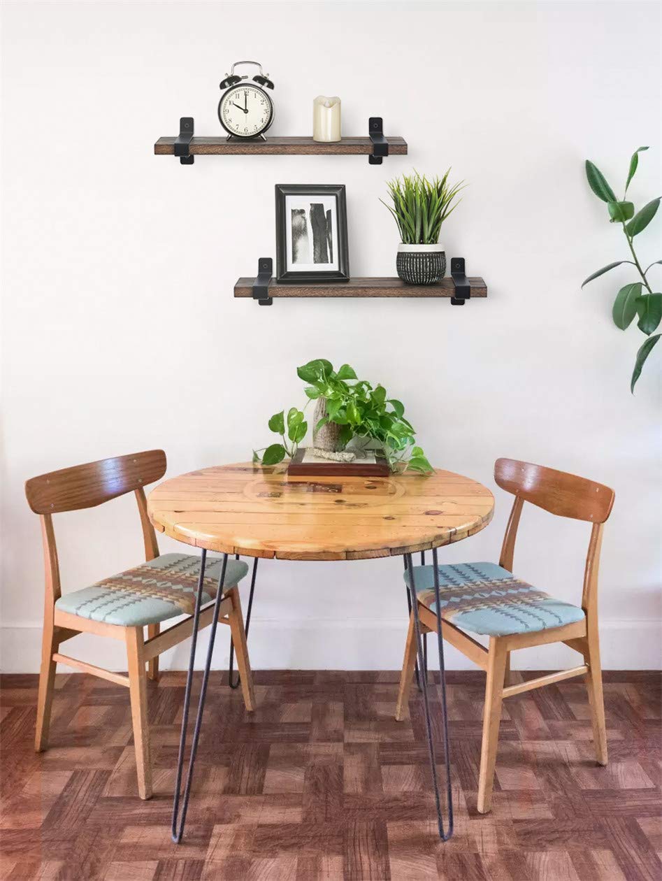 Mkouo Schweberegale Aus Holz – 2 Stück, Je 60x15 Cm, Rustikal, Wandmontiert Für Wohnzimmer & Mehr