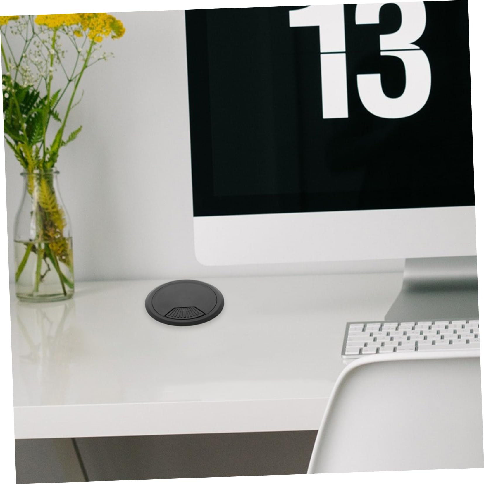 Lot De 5 Cache-Trous De Câble Rond 50 Mm en Plastique Abs, Passe-câbles De Bureau, Œillet De Bureau pour Rangement Et Organisation des Câbles sous Meubles Et Bureaux