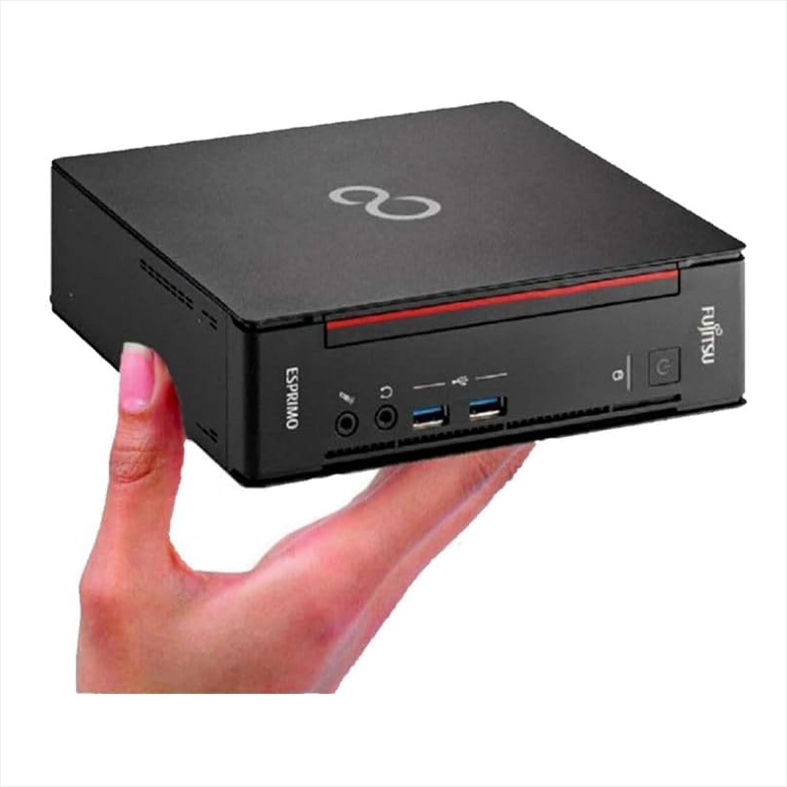 Fujitsu Esprimo Q556 Mini Pc Computer Fisso Desktop Intel i5-6500T, Ram 16GB DDR4, Hard Disk SSD 128GB, DVI + DP, Windows 11 Pro e WiFi USB (Ricondizionato)
