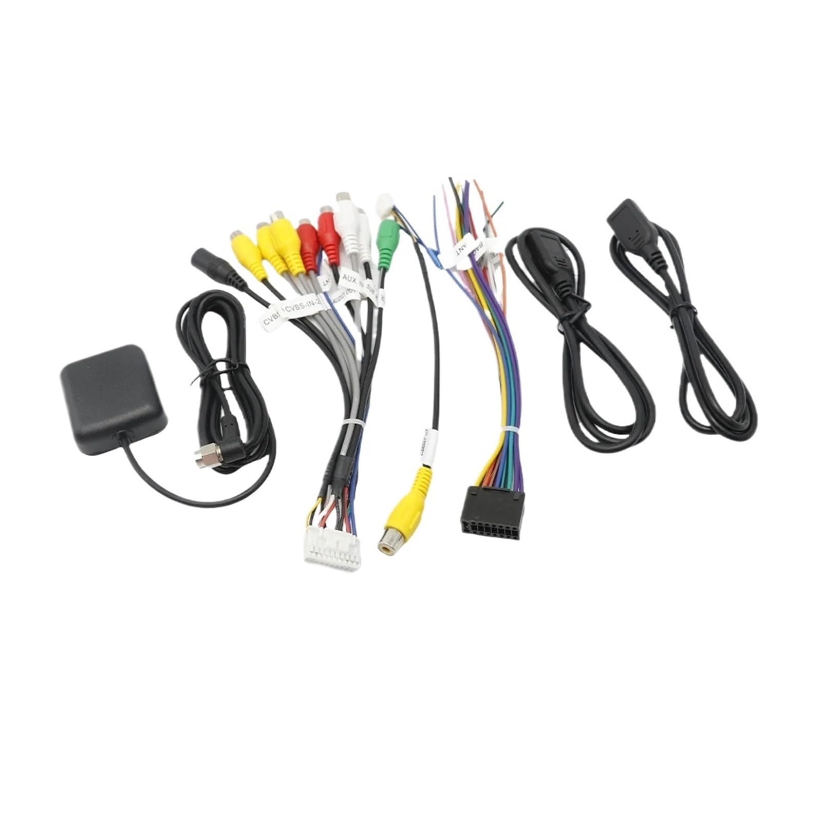 Set di cablaggi a 16 pin compatibile con il sistema Android universale for auto Adattatore USB Antenna GPS Microfono Video CVBS Audio Aux RCA Cavo Wifi