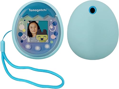 xcivi Funda de silicona y cordón para la máquina de juego interactiva virtual Tamagotchi Pix, carcasa de silicona compatible con Tamagotchi PIX Azul
