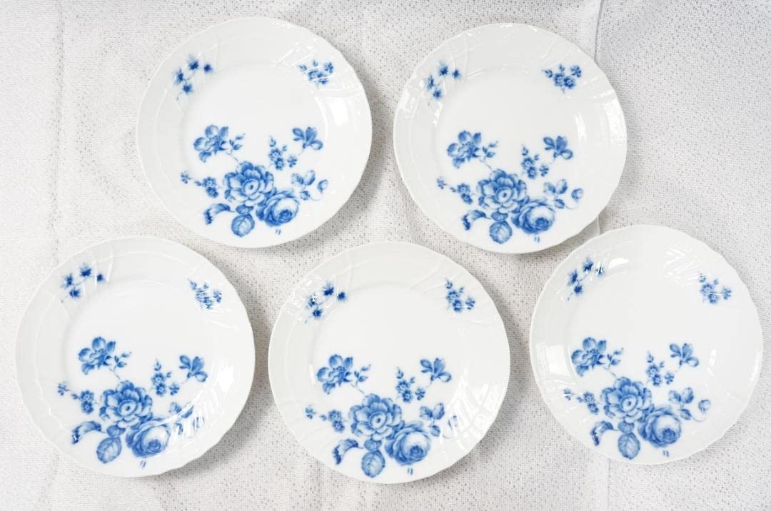 ジノリ　ブルーローズの楕円形皿5枚セット RICHARD GINORI (リチャードジノリ) 楕円プレート ローズブルー