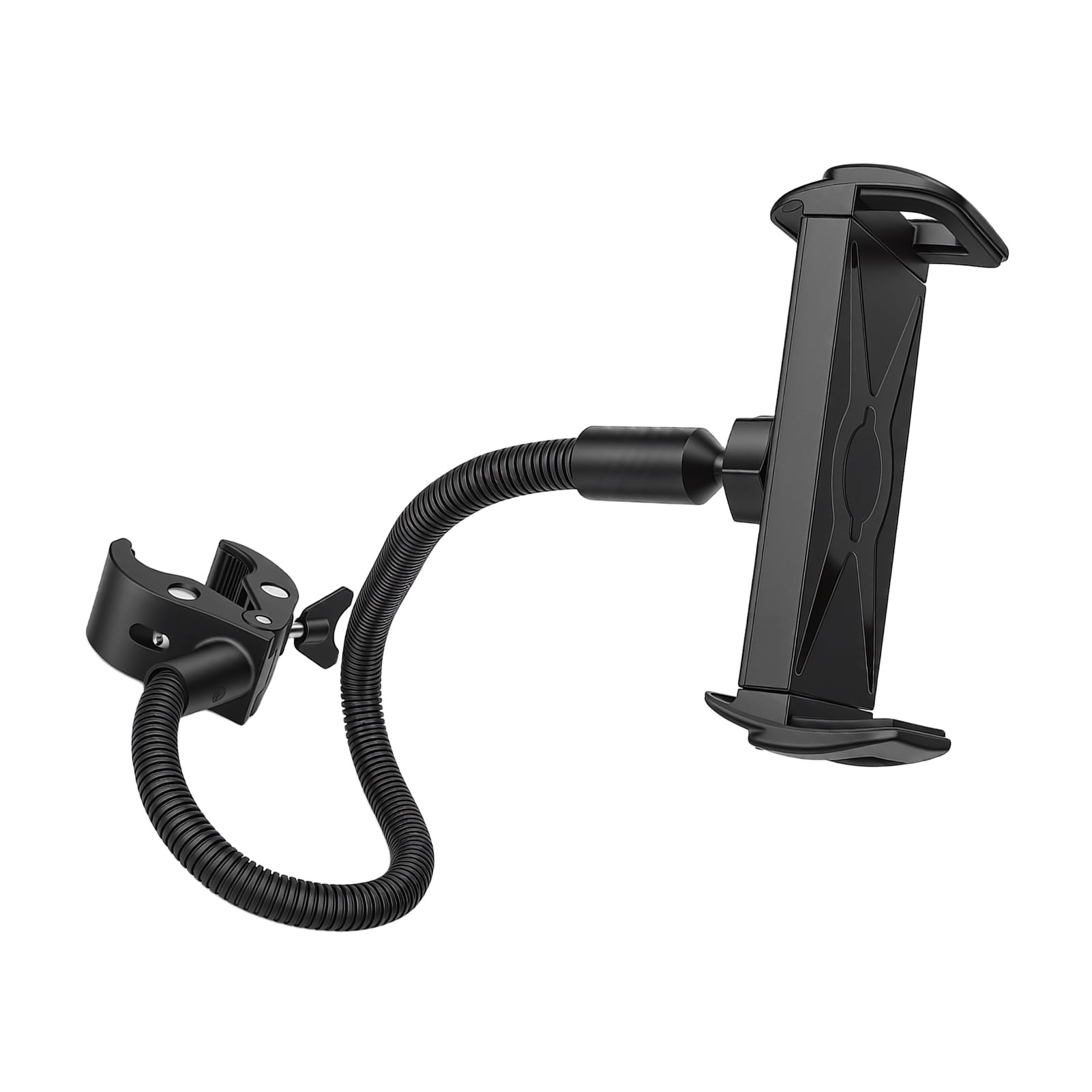 Fyearfly Supporto flessibile per smartphone a collo d'oca, supporto stabile e regolabile per braccio per telefono cellulare per passeggino, bici fitness, postazione di lavoro su tapis