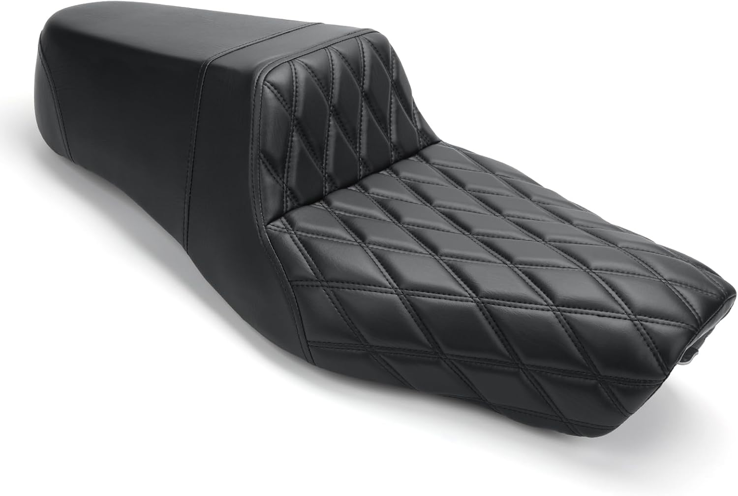 LKV Motorcycle 2-Up Driver Passenger Seat Cushion Pad Compatible with Harley Davidson Sportster Iron 883 1200 XL 48 72 2004-2006 & 2010-2022,Two Up seat for 3.3-4.5 GAL (Diamond)