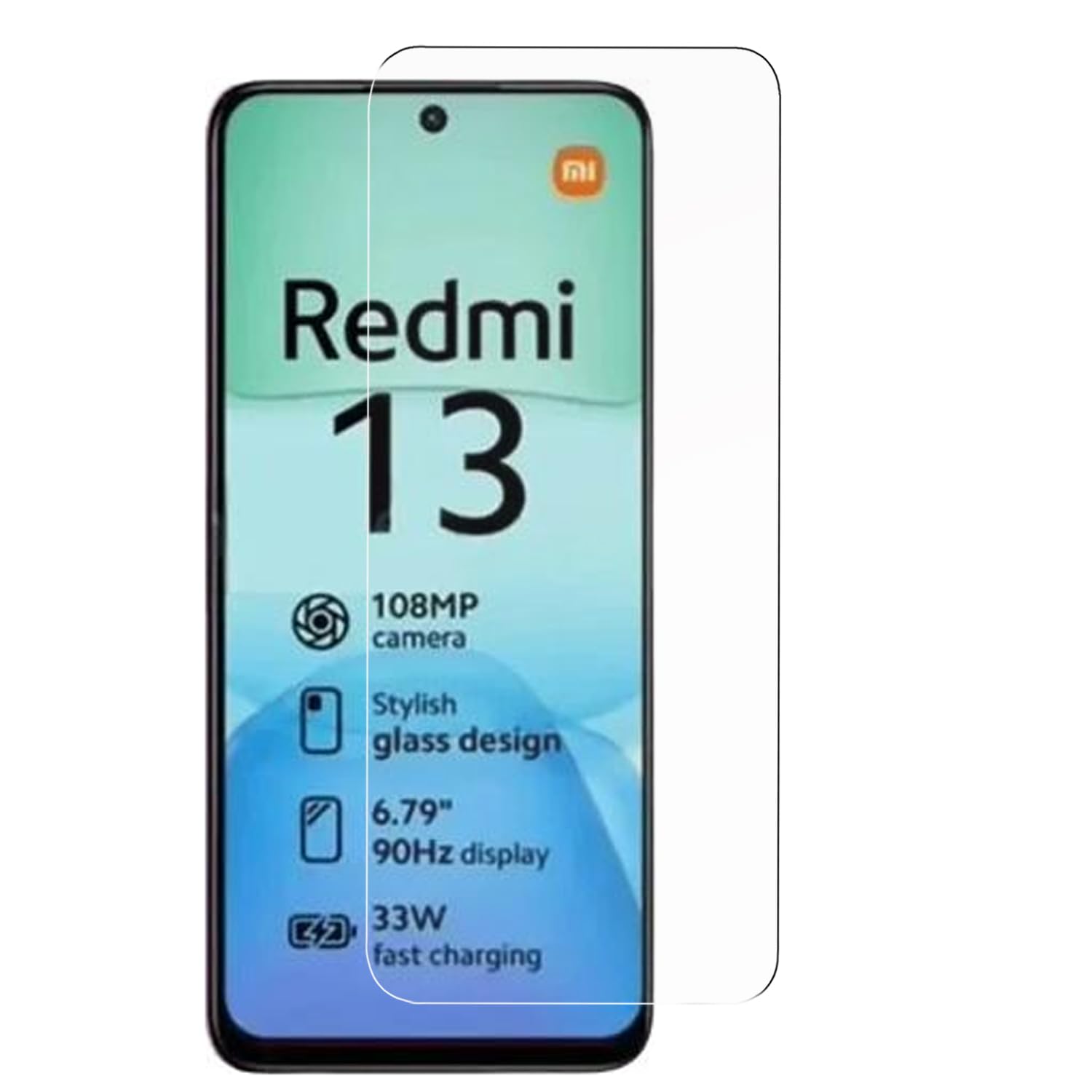 100X Protector Pantalla para Xiaomi Redmi 13 | Cristal templado movil | Antiarañazos | Antihuellas | Dureza 9H | Ultra fino | Ultra Transparente | Ultra Resistente