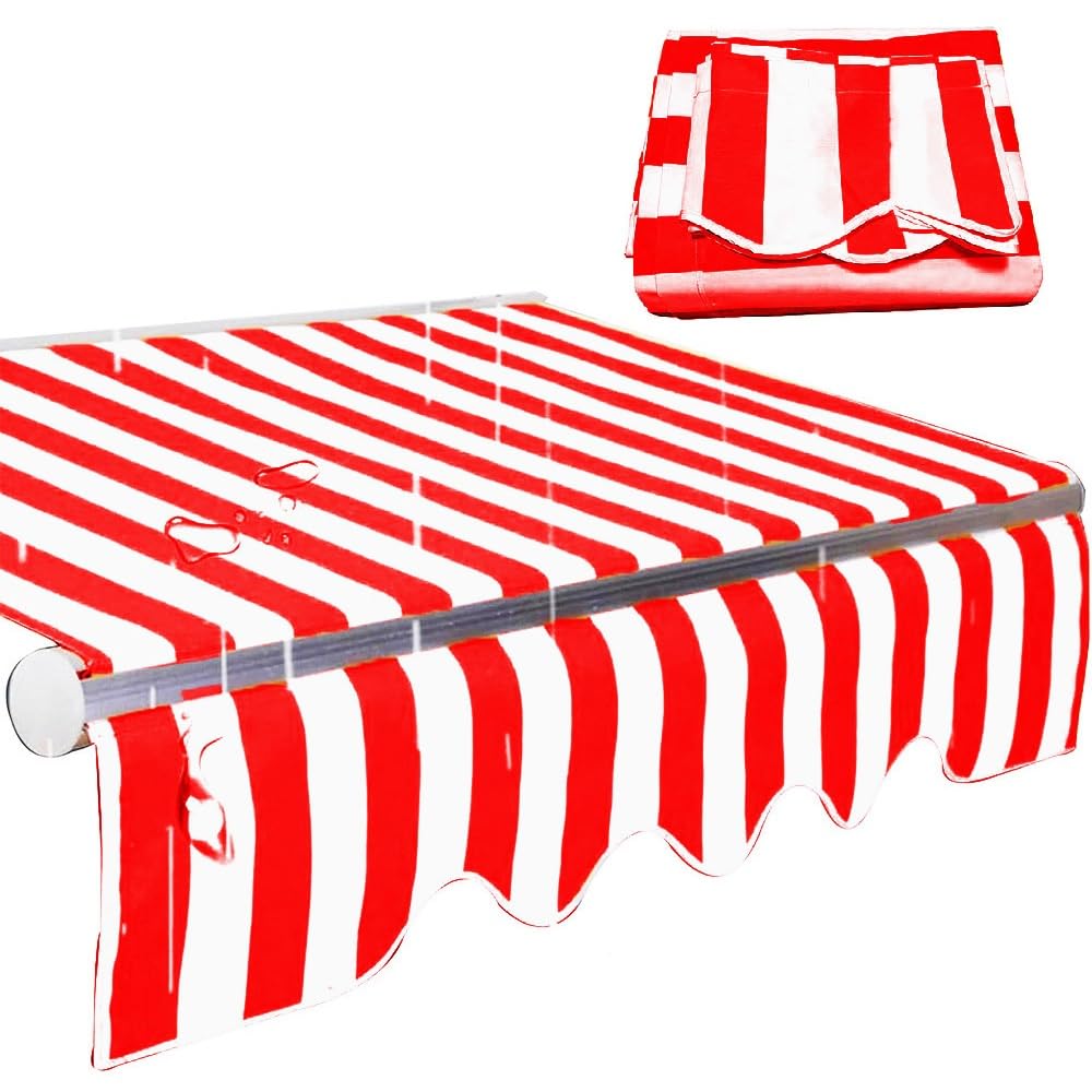 Toile de rechange pour auvent rétractable 5x2m rouge imperméable