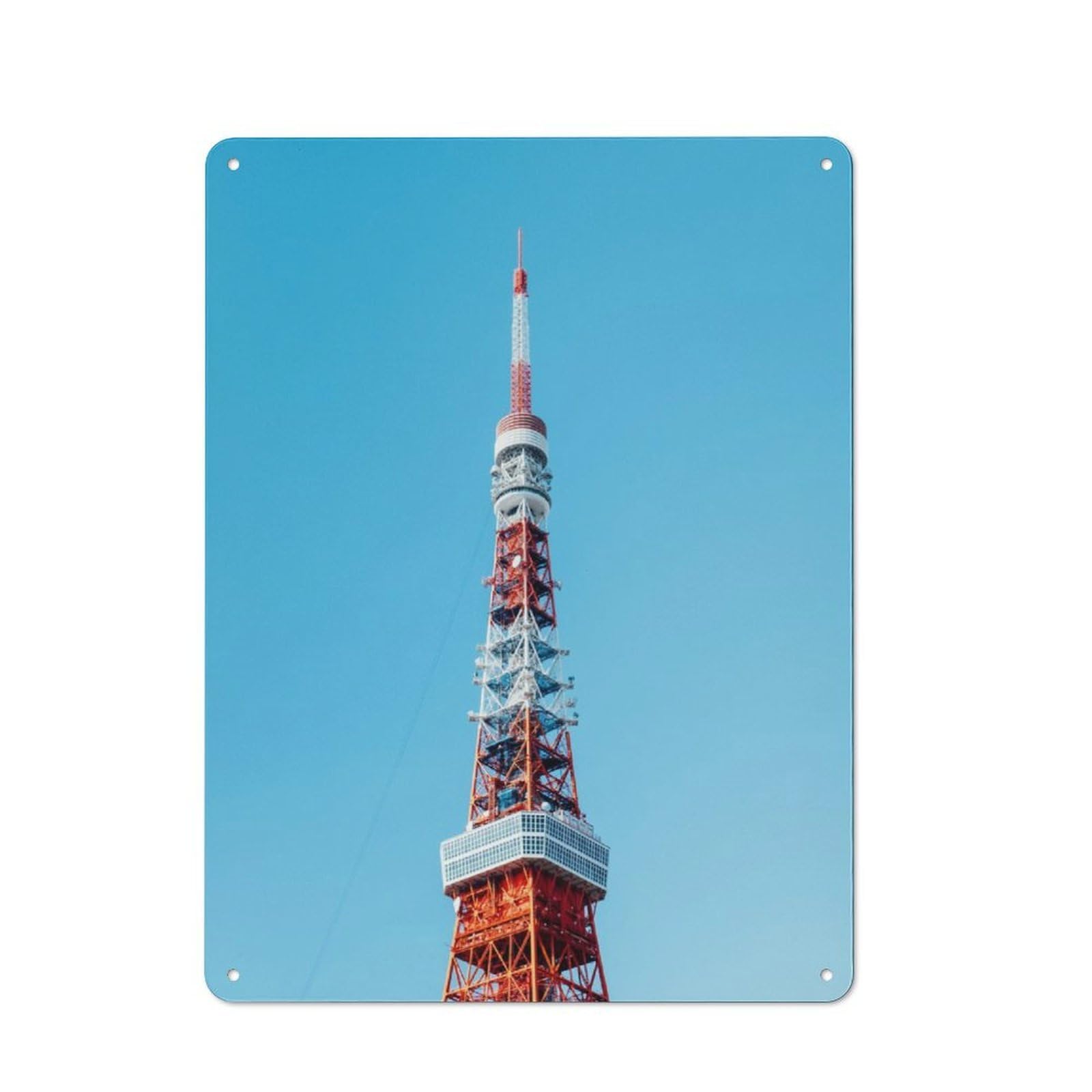 Junmoney Tokyo Tower Rustic Metal Sign 40X30cm Featuring For Garage Wall, Suited To Garage Decor Collectors