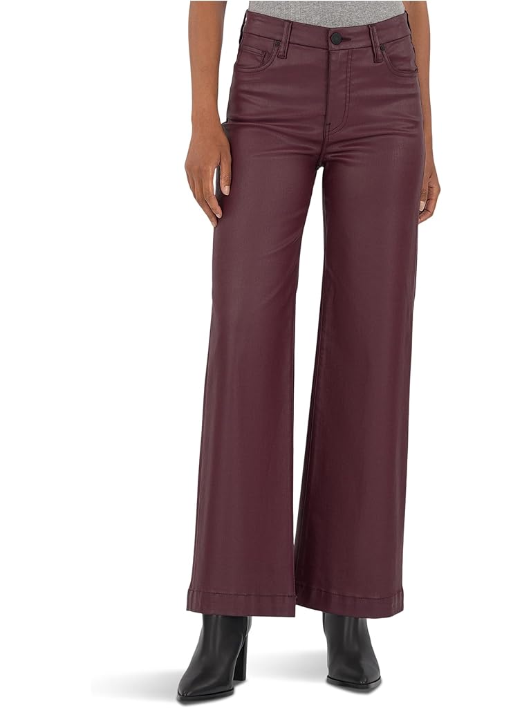 Burgundy KUT from the Kloth Meg High-rise Fab Ab Wide Leg Wide Hem