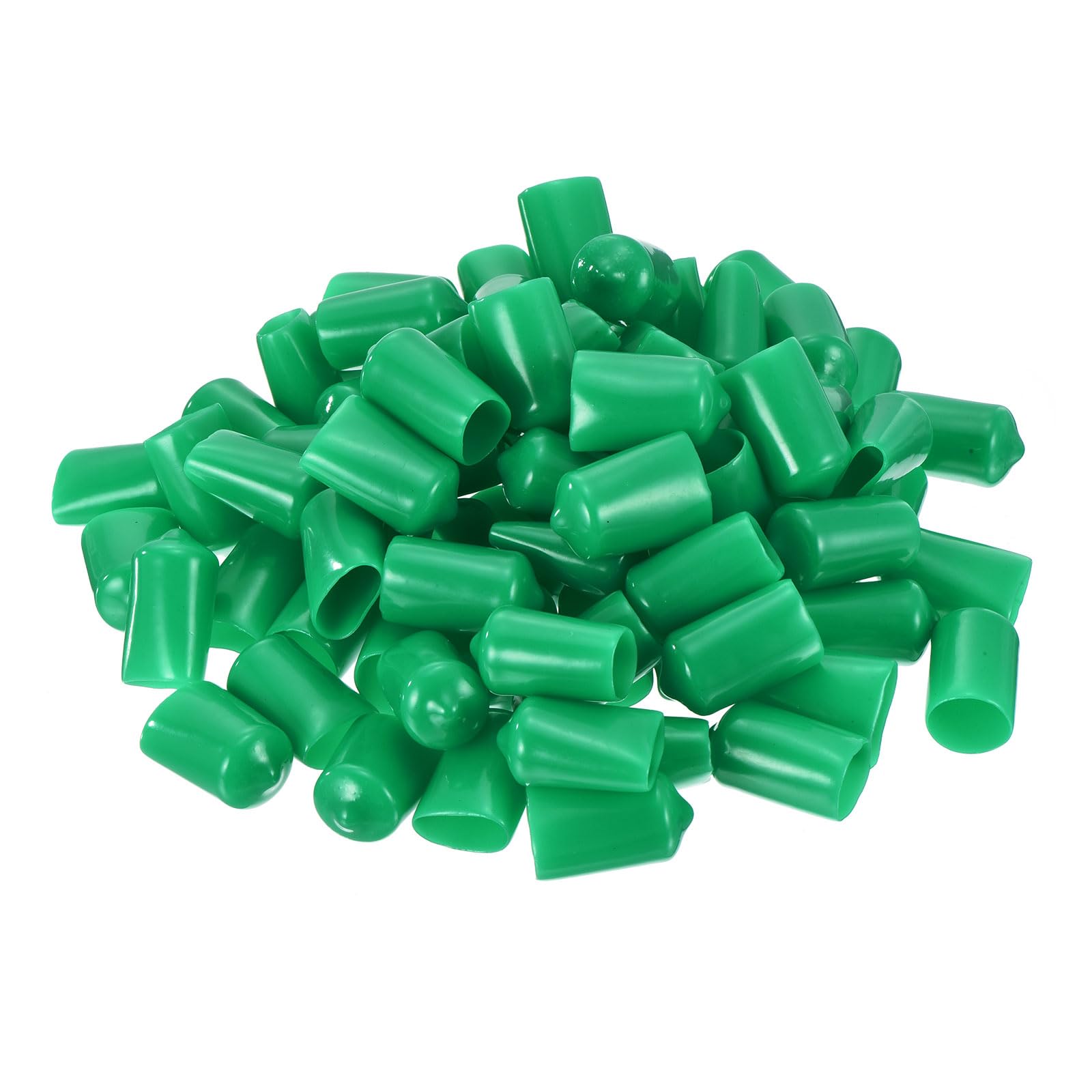 uxcell 100pcs Rubber End Caps 13mm ID Vinyl Cap Cover Screw Protectors Dark Green