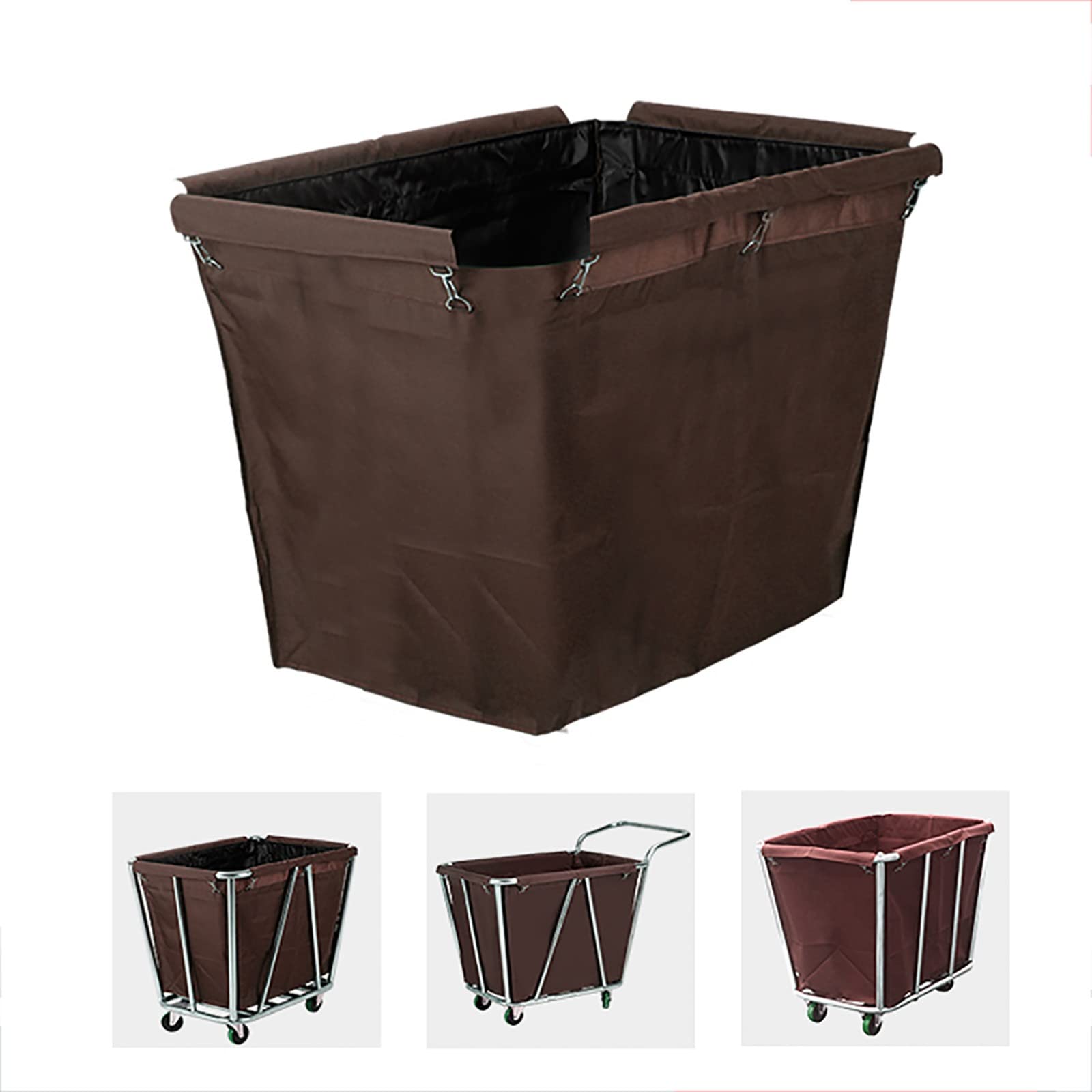 Sacchetti di Stoffa per Carrello della Biancheria, Borsa Fodera Rimovibile/Impermeabile, Sacchetti di Stoccaggio in Tessuto Oxford per Carrello Commerciale da 350-400 Litri, Dimens