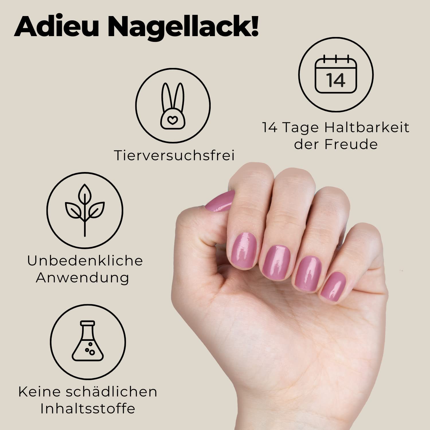 Miss Sophie Pellicola per unghie - "Rosewood Love", Tinta unita, Rosa, Rosso, Nail Wraps -24 pellicole per unghie autoadesive ultrasottili a lunga durata