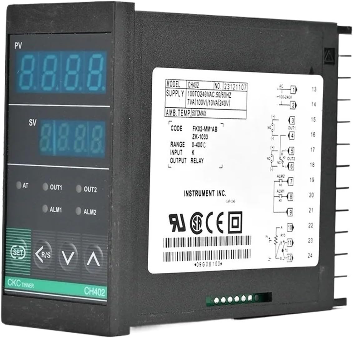 CH402FK02-MM*AB Dual Relay Output Dual Alarm PID Temperature Controller Digital Display Thermostat AC110V-240V 400℃