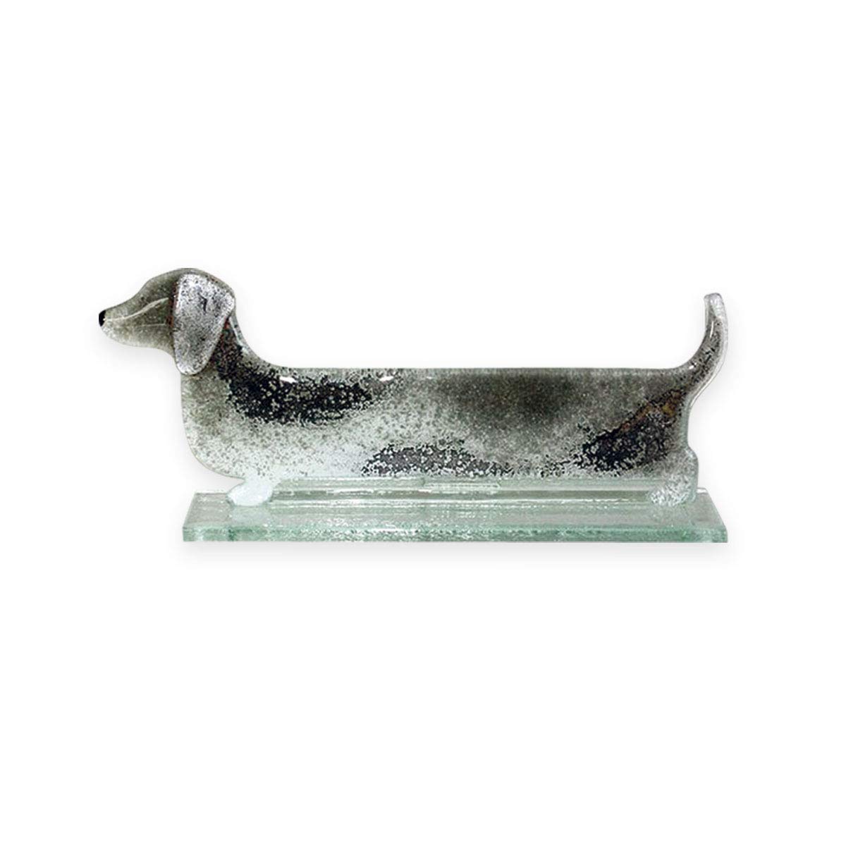 NOBILE 1942 Fused Glass Sausage Dog Grey