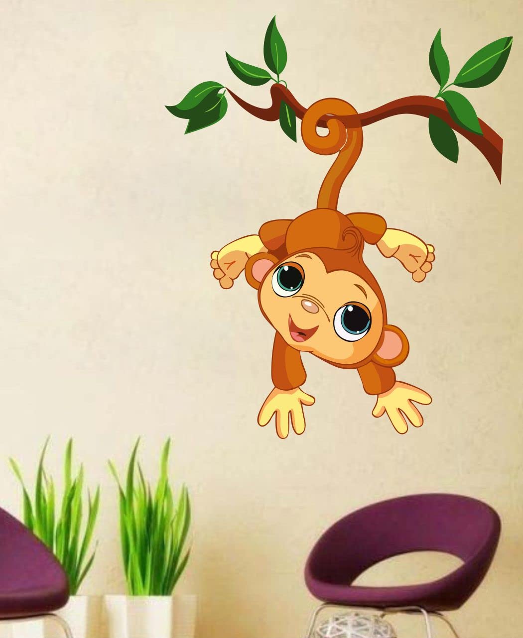 Arts Cafe Monkey Wall Sticker Size - (52 * 63) cm - (ACC0067L) (B0D14YNSTL) Amazon Price History, Amazon Price Tracker