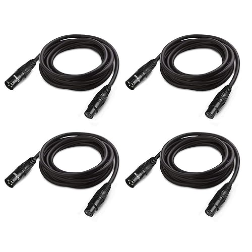 Miniatura 8 de Cable DMX de 6 pies, cable DMX chapado en oro de 3 pines XLR macho a hembra, lo mejor para iluminación de escenario de DJ, luces de cabeza móvil,