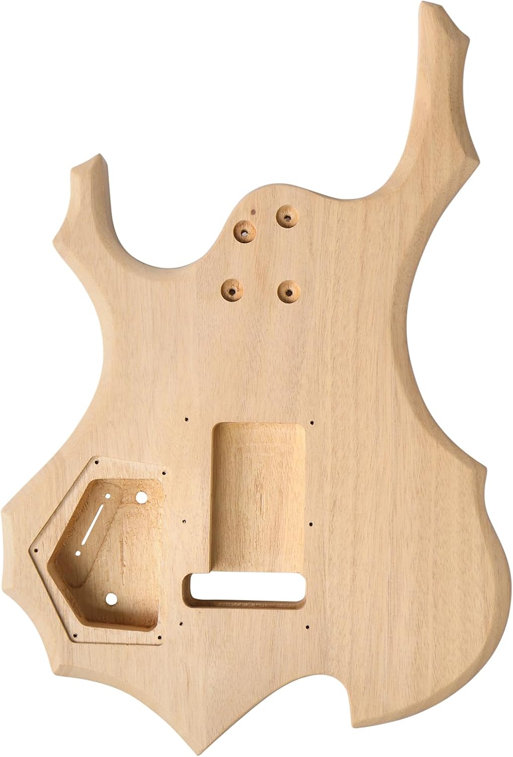 Ktaxon DIY Electric Guitar Kit with Mahogany Body, 6-String Electric Guitar Kits W/Maple Neck, Shoulder Strap, H-H Pickups, All Accessories Included, Wood Color (KFLAM)