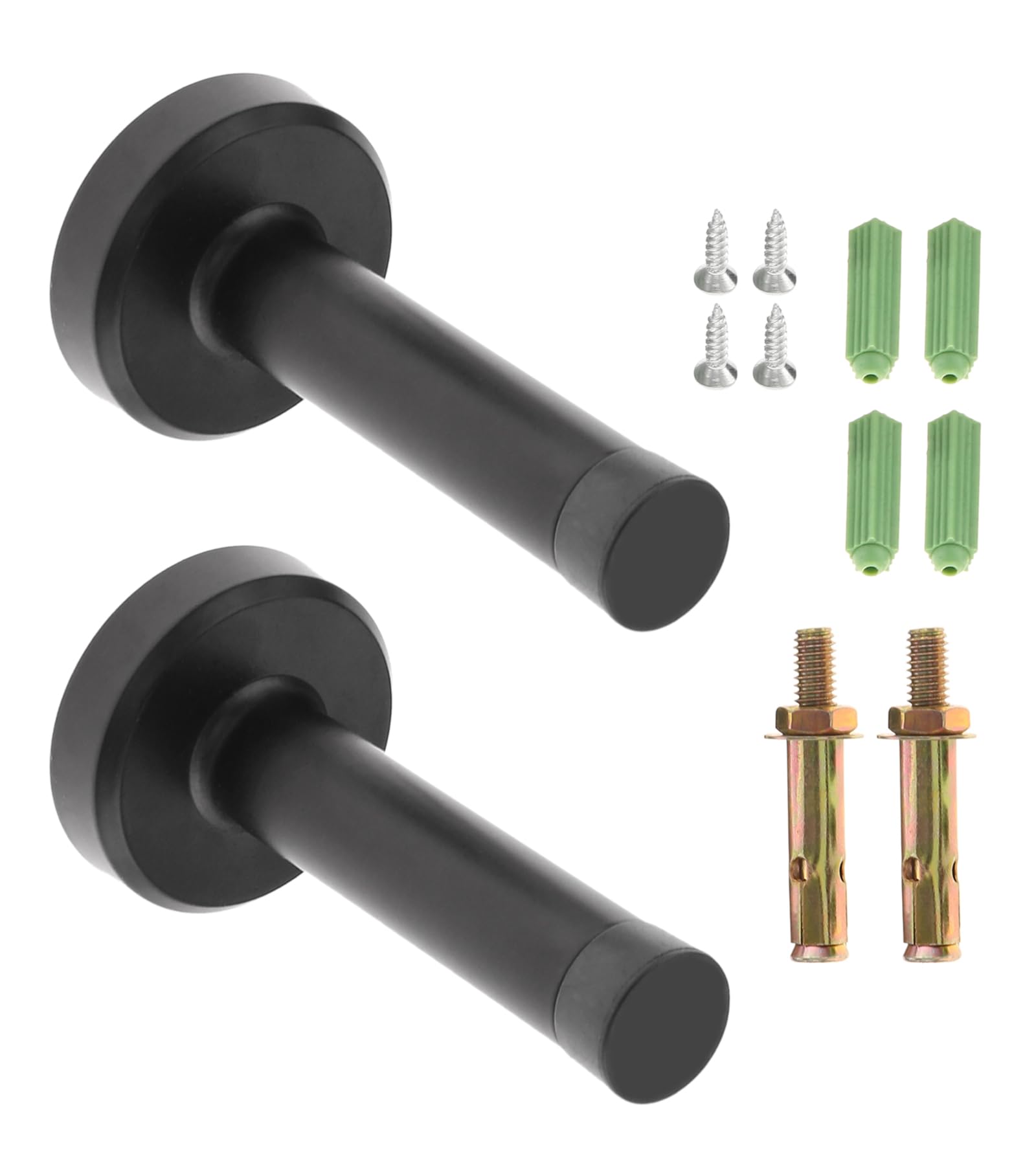 hdmtware 2 Pack Heavy Duty Stainless Steel Black Door Stop