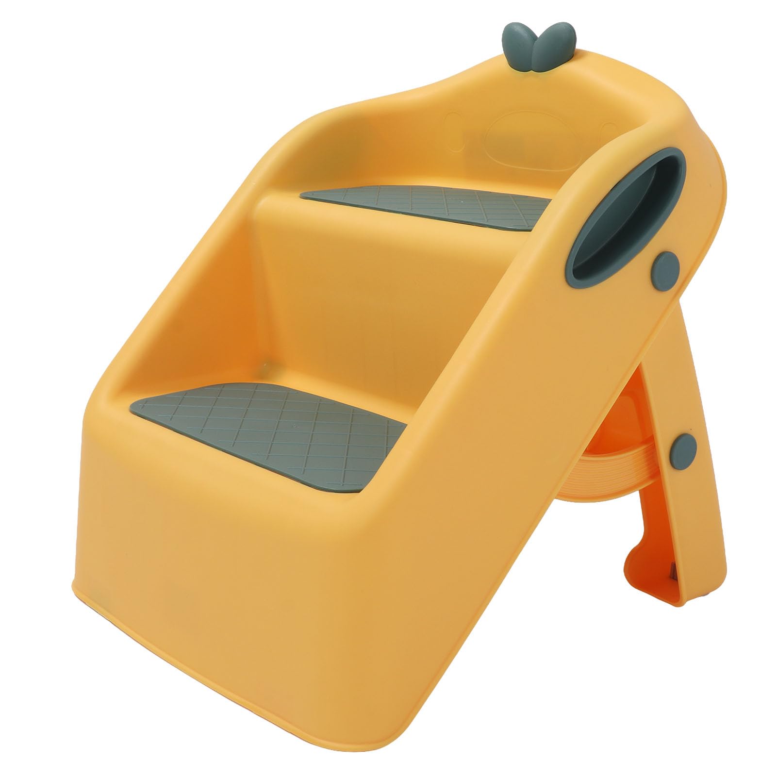 Sgabello per l'apprendimento della pulizia del WC, sgabello per lavello a 2 gradini sicuro per tutti i piccoli, adesivo in plastica 19,3x13 pollici (giallo)