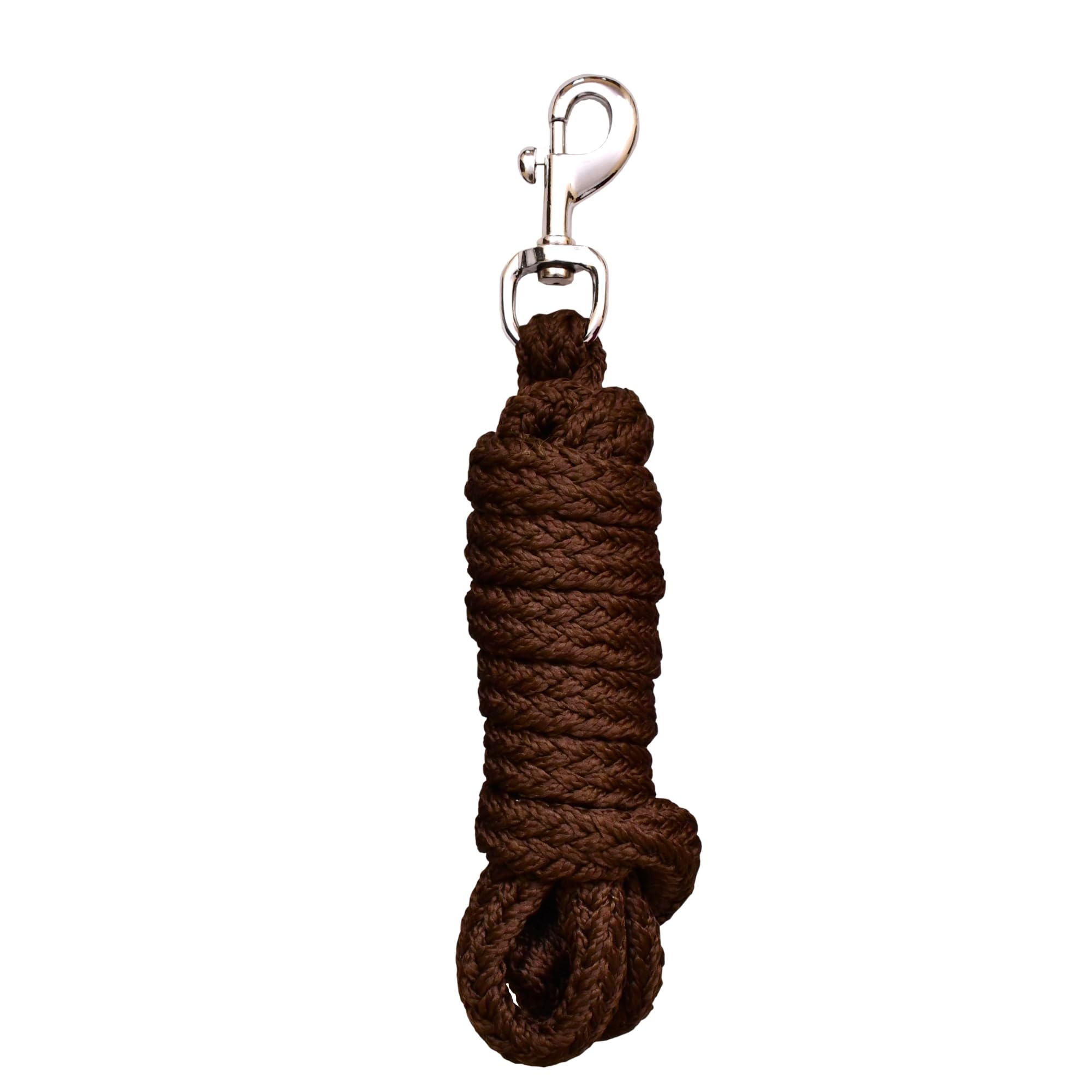 THKtack Horse Lead Rope 2Mtr | Heavy Duty Iron Snap Hook | Double Braided PP Rope | Soft Grip, Strong & Durable | Head Collar Rope for Leading, Training, Stable & travel | Multiple Colour (Brown)