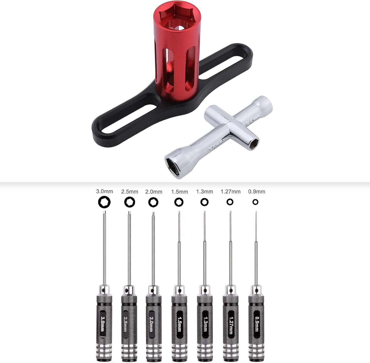 HobbyPark RC Allen Driver Set & 17mm Wheel Wrench, M2 M3 M4