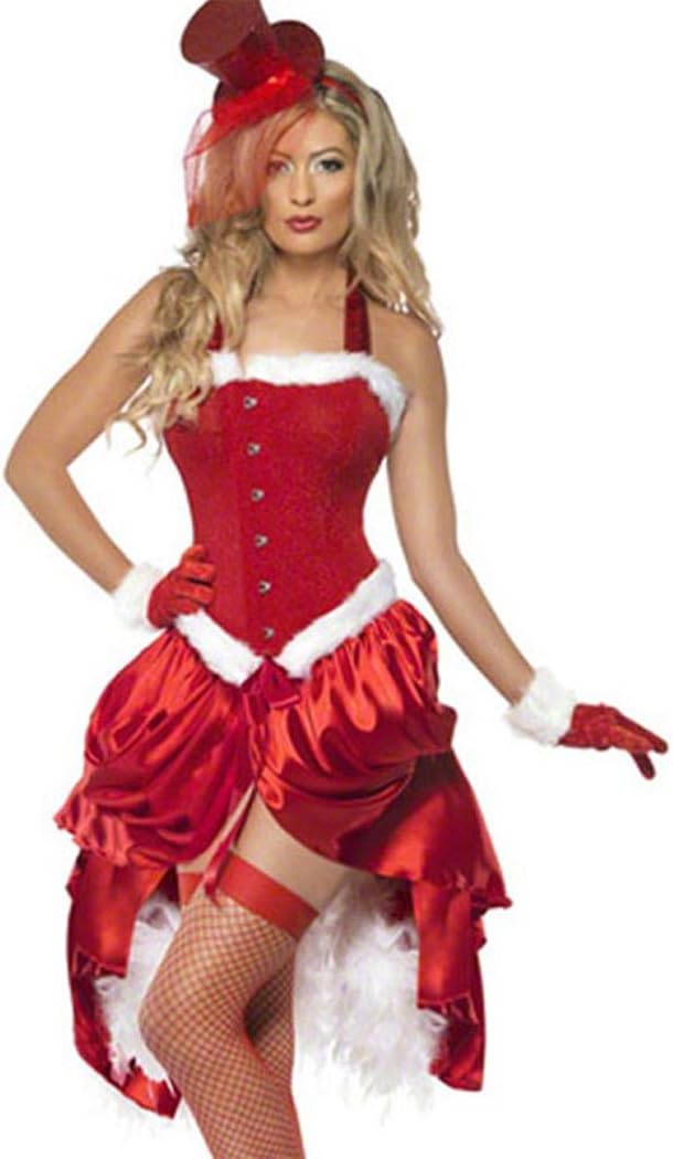 LESRANCE Black Friday Christmas Xmas Red Slim Customes Stage Performance One Size