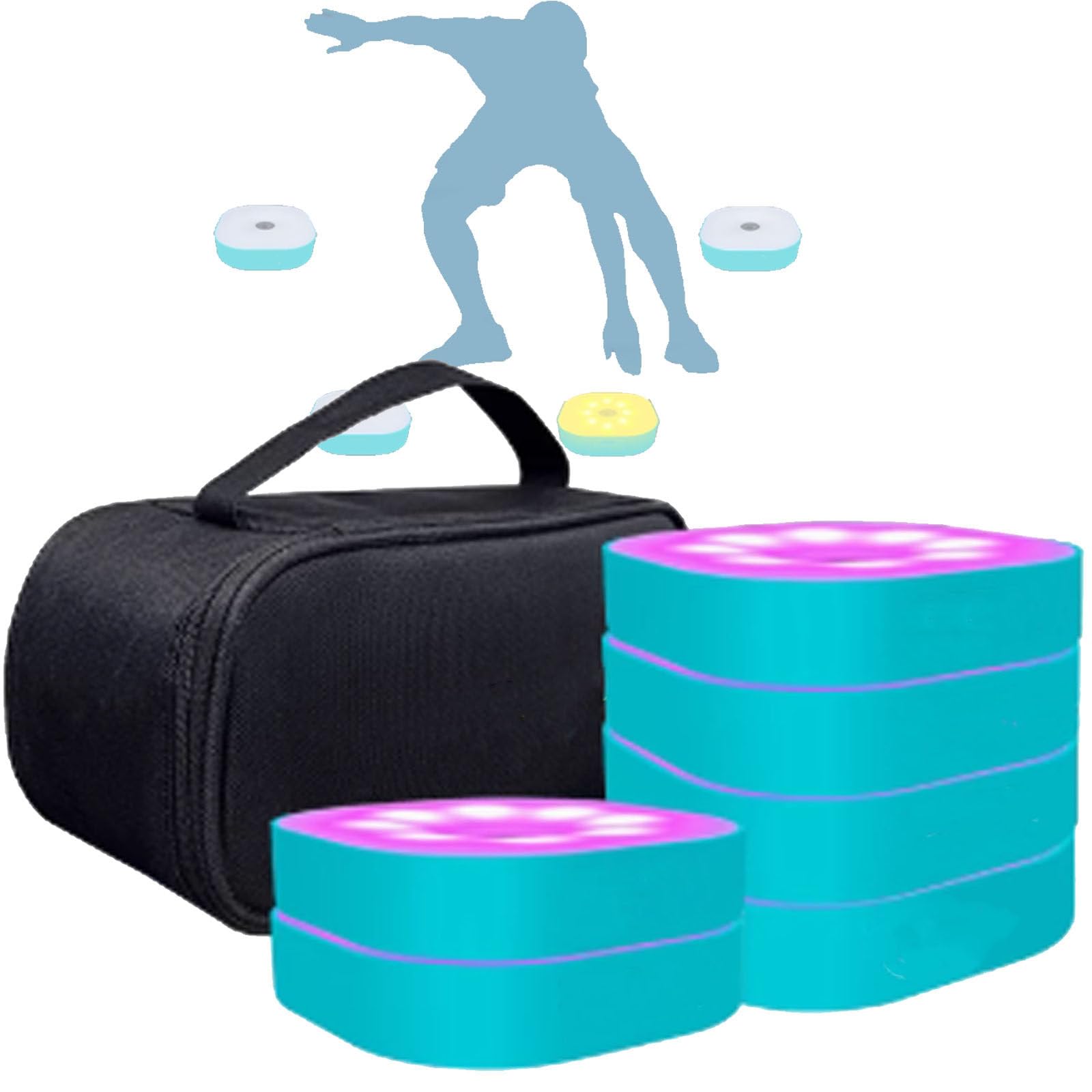 LjyAeono Sports Agility Lights Training Kit, Quick Response Training Lights Sports Reaction Lights, Sports Reaction Training Lights Speed for Athletes, Trainers and Fitness Trainers 6lights