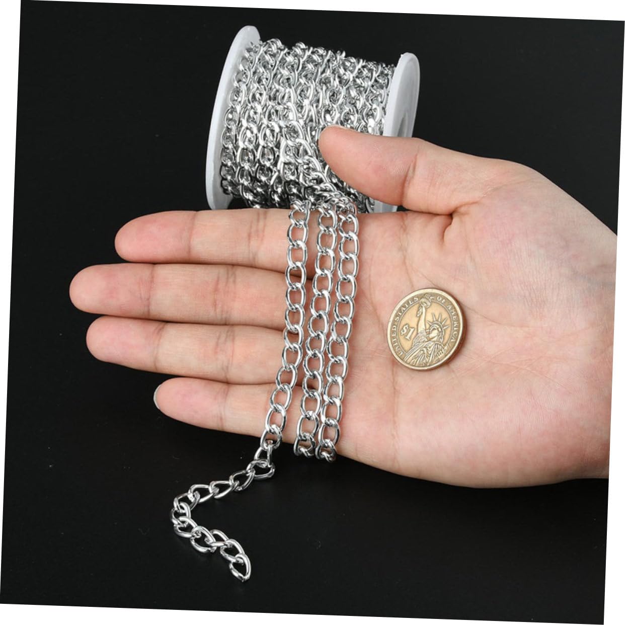 SHINEOFI 4rotoli Catena Alluminio per Creazioni Fai da Te da Metri per Collane e Accessori Resistente e Versatile per Decorazioni e Progetti Creativi
