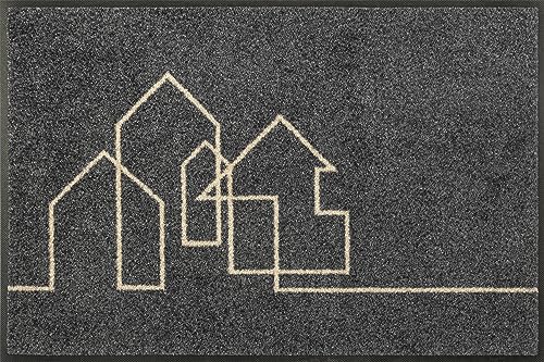 wash+dry doormat, Linestreet 50x75cm, inside and outside, washable, Grey, 50 x 75 cm (Rectangular)