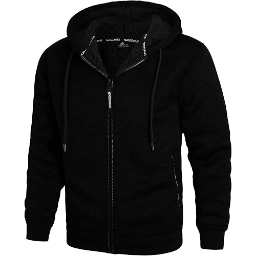 ZITY Men's Zip Up Hoodie Heavyweight Winter Sweatshirt Fleece Sherpa Lined Warm Jacket