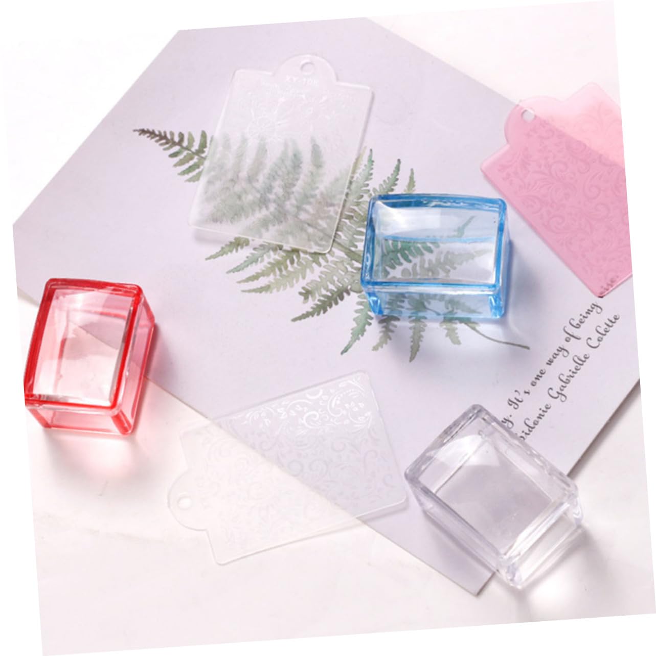 FRCOLOR 15pezzi Timbratura Per Unghie Strumenti Di Manicure Stamping Per Decorazione Professionale Di Timbrature Per Nail Art e Trasparente