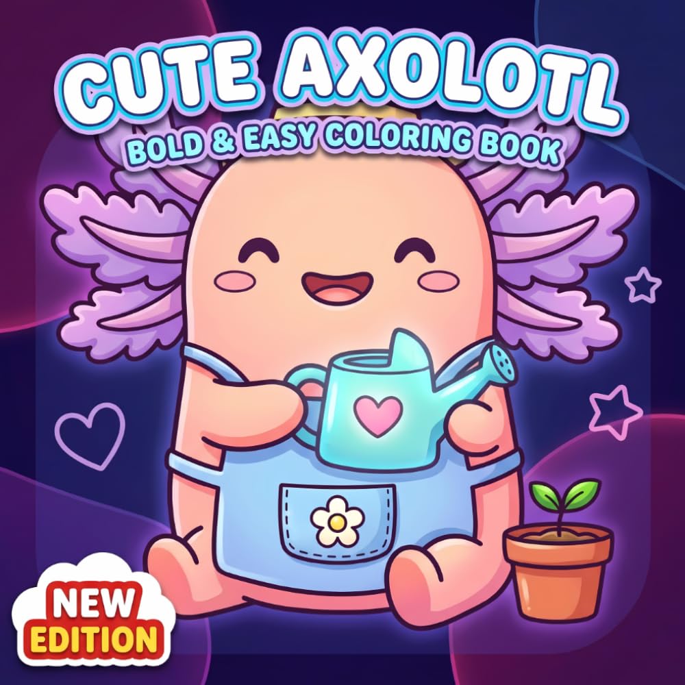 Cute Axolotl Coloring Book: A Fun-Filled Collection Of Adorable Illustrations For Stress Relief, Quiet Time, And Happy Creative Adventures