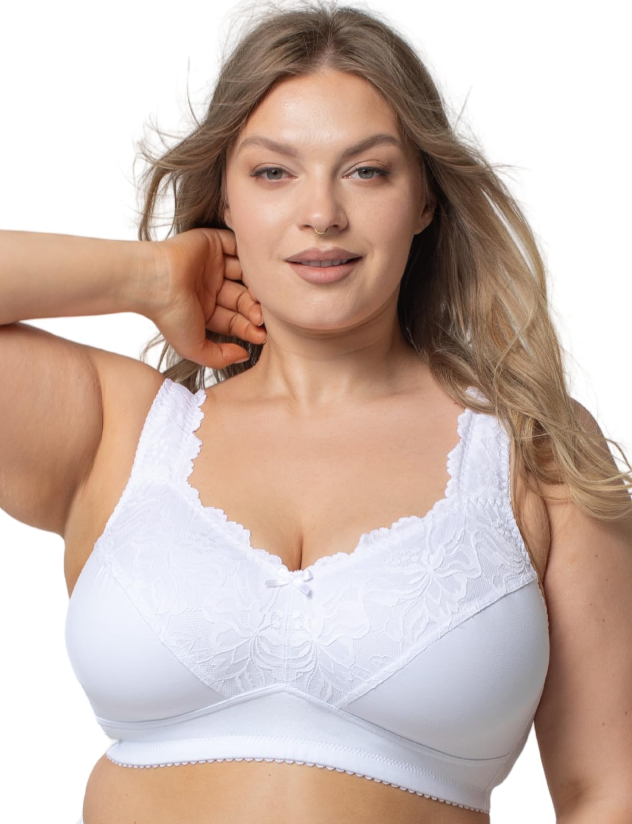 Kudreshov Lingerie Damen Amelia Minimizer BH ohne Bügel - Bequeme Baumwoll-Unterwäsche mit Breiten Trägern - bügelloser Komfort für große Brüste mit starkem Halt
