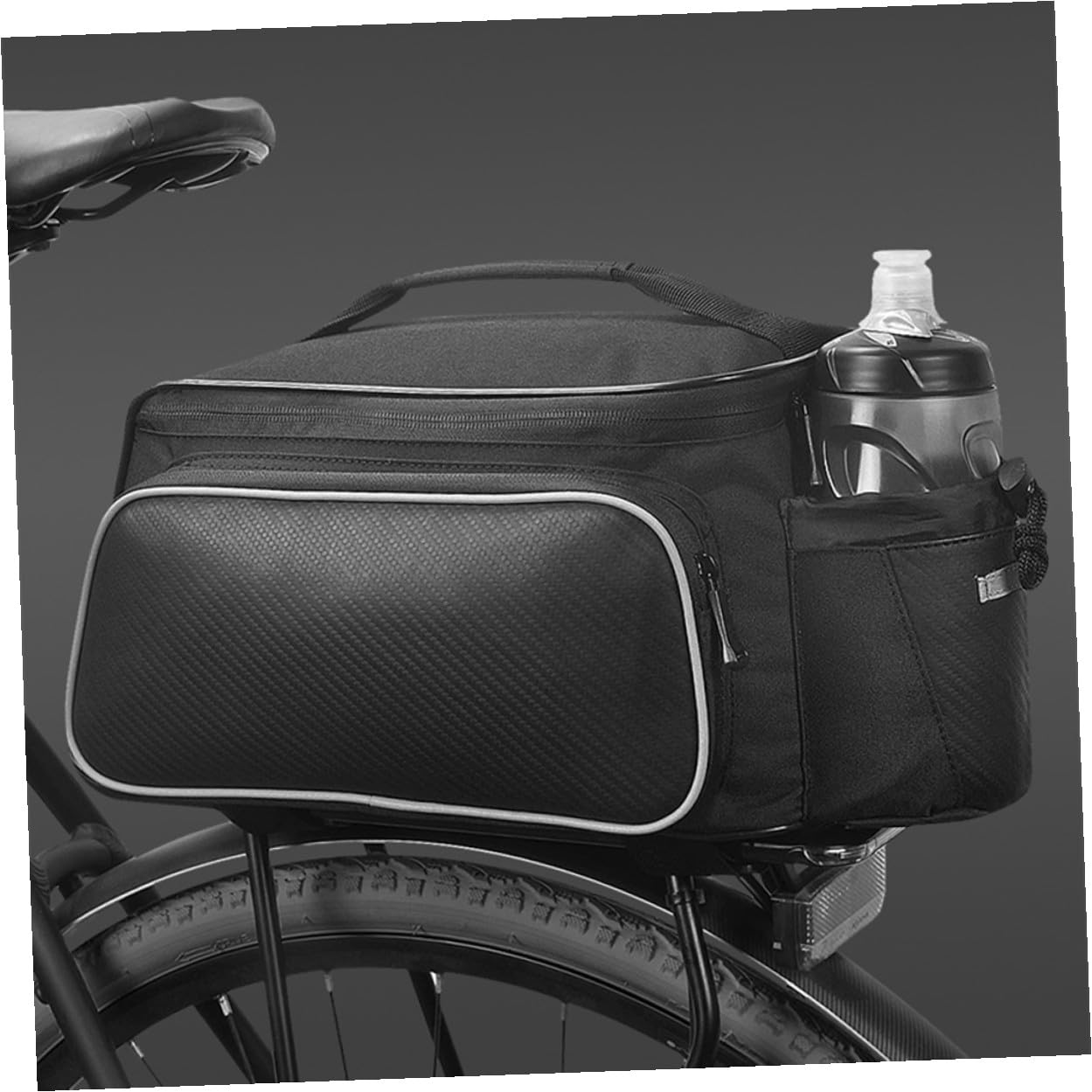 Gatuida Borsa da Portapacchi per Bici, Capienza Ampia, Nero | Nailon Strisce Riflettenti, Alta Visibilità, per Bici Pieghevoli e Bici per Ragazzo Ragazza, Accessorio Ciclismo