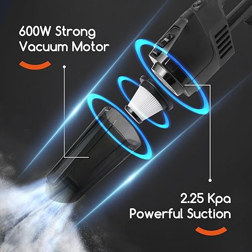 Miniatura 3 de Aspiradoras para el hogar, aspiradora y trapeador, 25 Kpa 600 W con cable para suelos de madera, azulejos, residuos de limpieza de alfombras, pelo