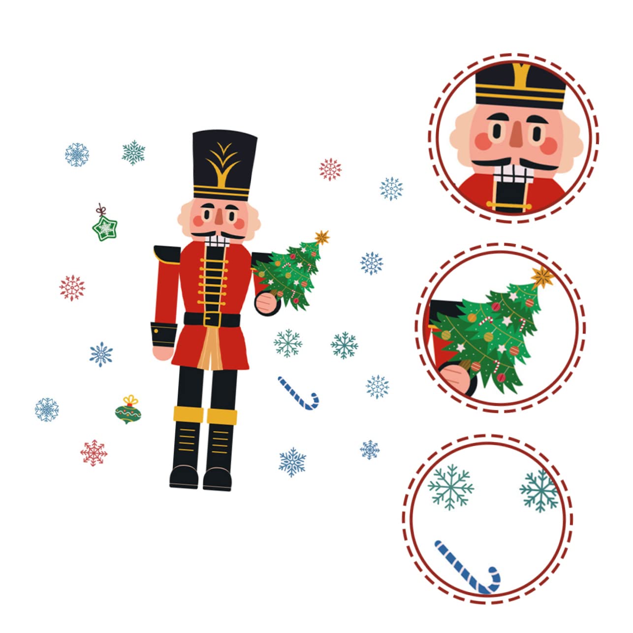 Alipis 4 Pièces Autocollants de fenêtre de Noël décalcomanies de fenêtre de noël décalque de de stickers the office decoration noel Sticker Casse-Noisette de PVC