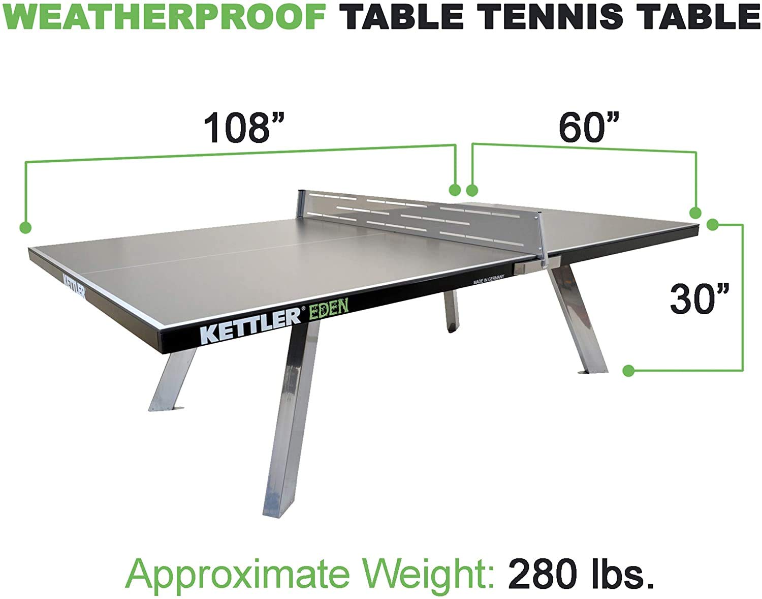 Buy Kettler Eden Weatherproof Stationary Outdoor Table Tennis Table