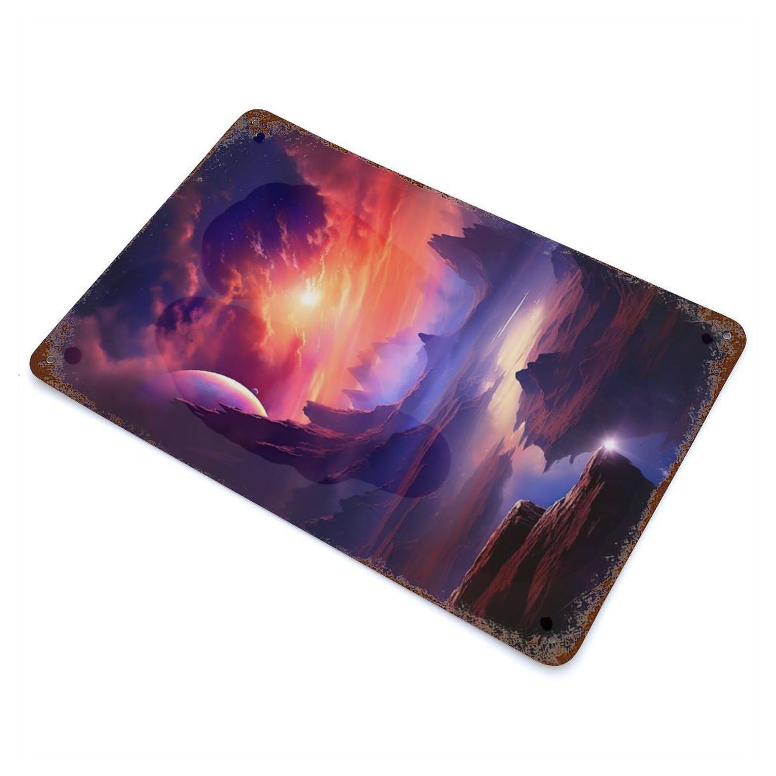 Twilight Of Universe Retro Metal Sign 11.8"x7.9", for Pub, Kitchen And Man Cave Decor, Retro Wall Decor