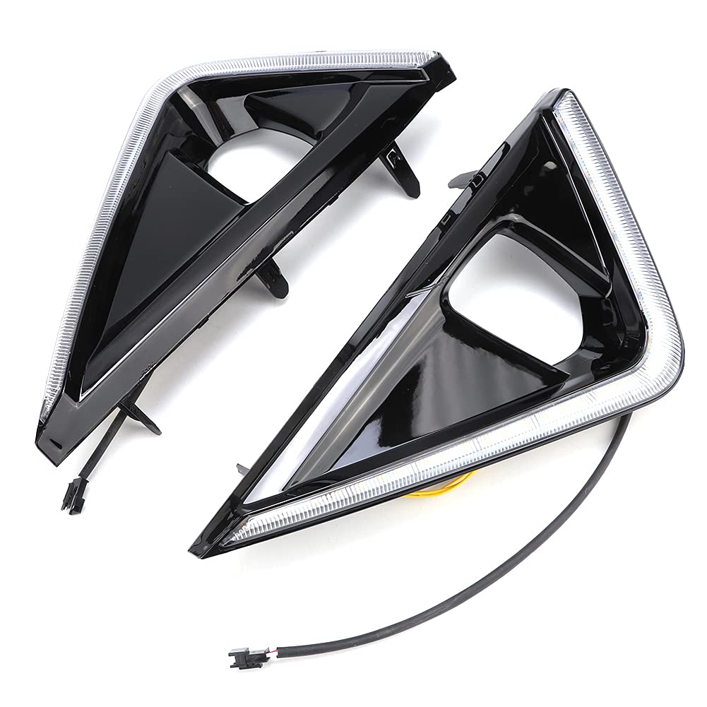 Kikumi Luci di Marcia Diurna a LED 12V Luci DRL Luminose a Basso Consumo 3 Colori Bianco Blu Giallo con Tecnologia a Corrente Costante per Alphard 2018 2019
