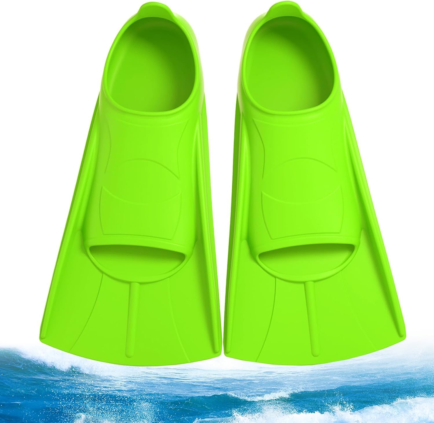 Flippers Kids Swim Fins,Children Flippers Swimming Training Fins, Comfortable Silicone Diving fin Suitable Size for Beginners Kids Adults Swimming and Diving,Trusted by Coaches - (LimeGreen -XXS)